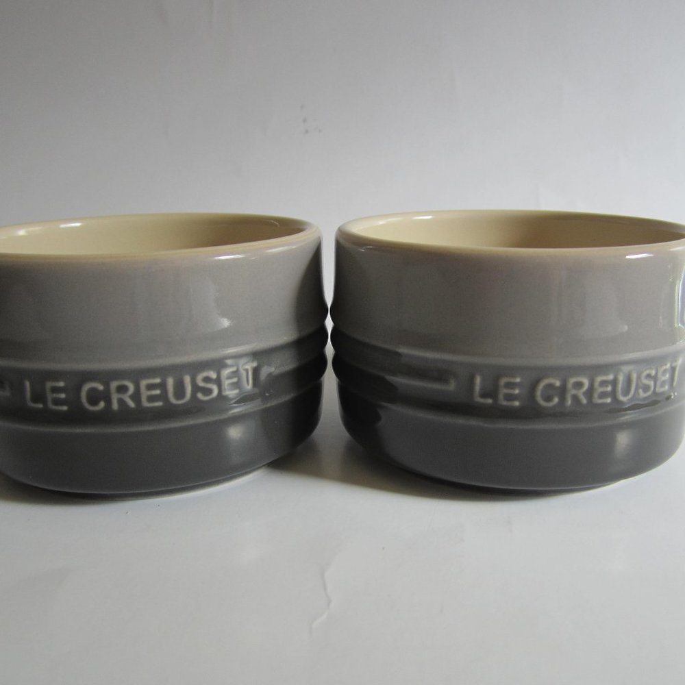 Le Creuset Ramekin Ceramic Stoneware Grey 2 Pieces Set